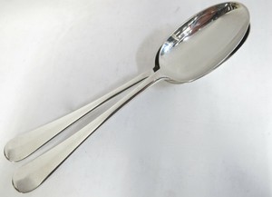 2-Sterling-Silver-Queen-Anne-Rattail-Spoons-By-LA-Crichton-1930-7-75-034-Long