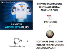 ISTRUZIONI + software BOSS + cavo USB 1 mt programmazione bentel absoluta PLUS