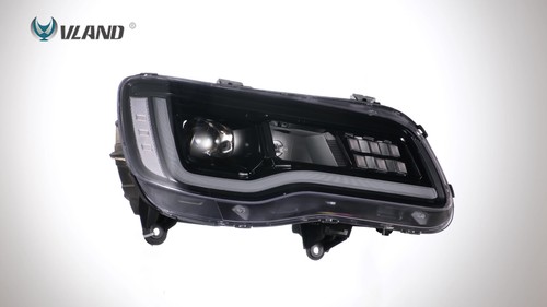 VLAND LED Headlights Black Style For 2011-2015 Chrysler 300 W/Start-up Animation - Video 1 di 1