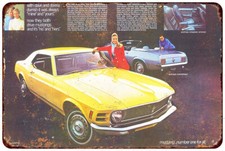 Ford Mustang 1970 techo rígido y convertible reproducción letrero metálico 8 x 12