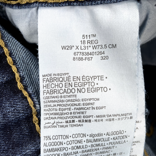 Levis Size 18 reg Boys Youth Jeans 511 Slim Performance Mid Rise Blue Denim - Picture 10 of 12