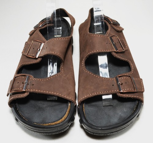 Tatami Birkenstock Men's Size US 10 - 10.5 Eur 44 Brown 3 Strap Leather Sandals - Picture 3 of 12