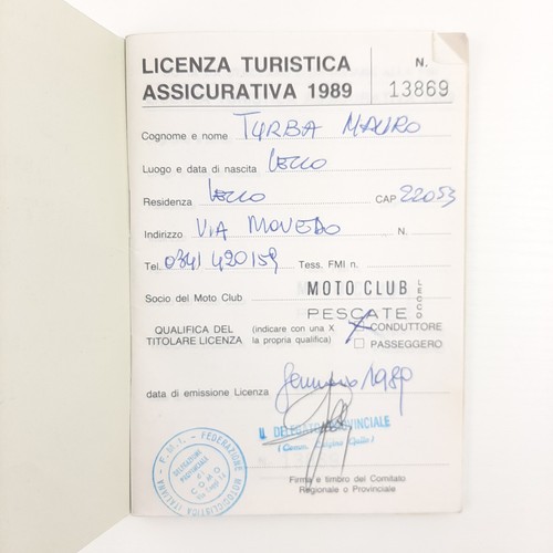 Funda Turístico 1990 Licencia Turística Assicurativa- Federación Motociclista - Picture 4 of 5