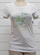 NWT Womens GAP Favorite Crew Neck White Cotton Modal Blend Tulum - 883949 - 2b13