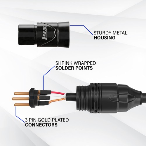 LyxPro 25 Feet Right Angle XLR Microphone Cable, Male to Female Cable - Picture 4 of 7
