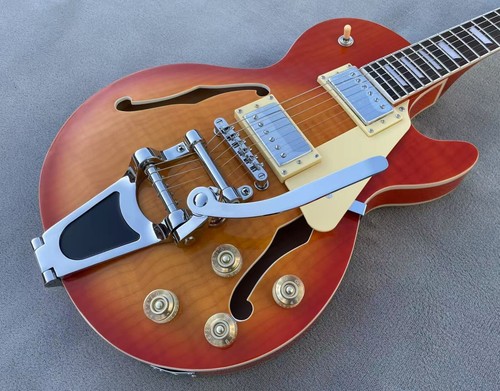 Bone Nut Electric Guitar 3A Flame Maple Top&Back Bgsby Tremolo Raised Back - Picture 6 of 19