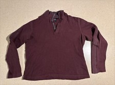 Mens Hugo Boss Sweater Maroon Button Up Large Fits Closer To Medium