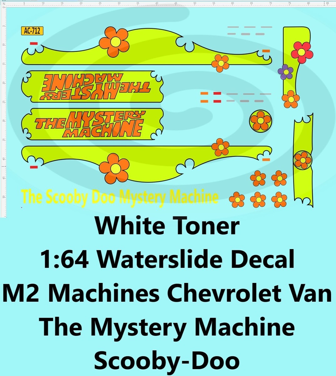 White Toner Decal 1:64 M2 Machines Chevrolet G10 The Mystery