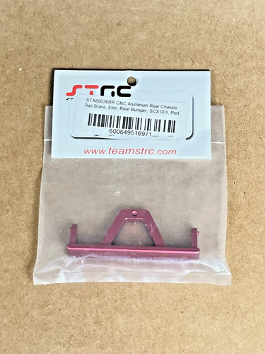 STRC 80026 Aluminum Rear Chassis Rail Brace Red SCX10 II RC Parts New Old Stock - Picture 2 of 5