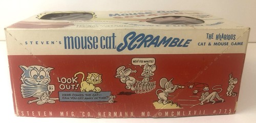 JUEGO SCRAMBLE VINTAGE STEVEN'S MOUSE CAT 1967 con caja original e instrucciones - Imagen 2 de 11
