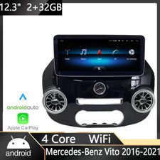 12" Car Android Gps Navigation Wifi Carpaly Radio For Mercedes-benz Vito 16-21  