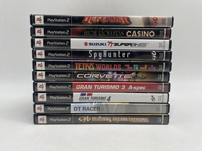 PlayStation 2 Game Lot (Defender, Spyhunter, Gran Turismo, DT Racer, Suzuki...)