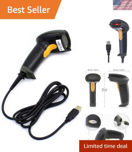 USB Laser Barcode Scanner Wired Handheld Bar Code Scanner Reader Black