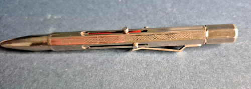 Vintage, silberfarbener 4-farb Kugelschreiber, ca. 1950er Jahre