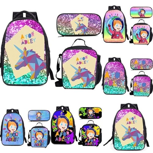 A for Adley Backpack Set Schoolbag Knapsack Shoulder Bag Pencil Case