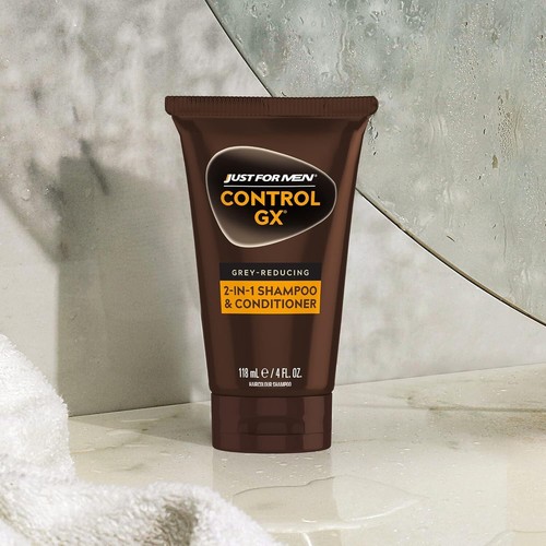 Just For Men Control GX Grey Reducing 2-in-1 Shampoo and Conditioner, 4 Fl Oz - Picture 4 of 6