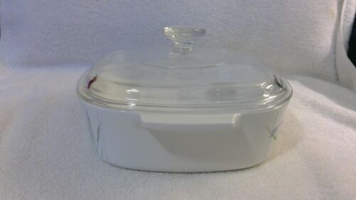 Plato para hornear vintage 1985-95 Corningware A-2-B, 2 litros, iris sombra con tapa A-9-C - Imagen 2 de 10