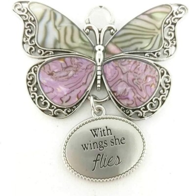 Strength from within Butterfly Ornament - 2.5 Inches - WITH WINGS SHE FLIES
