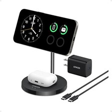 Anker 15W Wireless Charger 2-in-1 Charging Stand for iPhone 16,Apple AirPods Pro