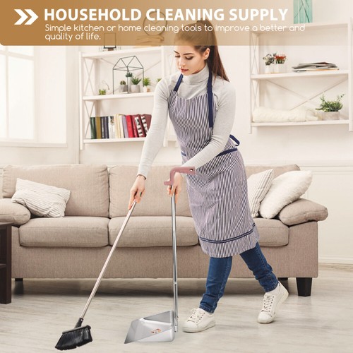Stainless Steel Trash Office Dust Pan Dustpan with Handle - Afbeelding 7 van 12