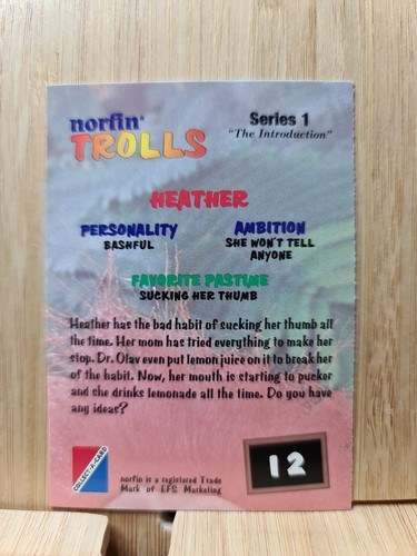 Norfin TROLLS🏆 Series 1#12 1992 Trading Card 🏆FREE POST - Picture 2 of 2