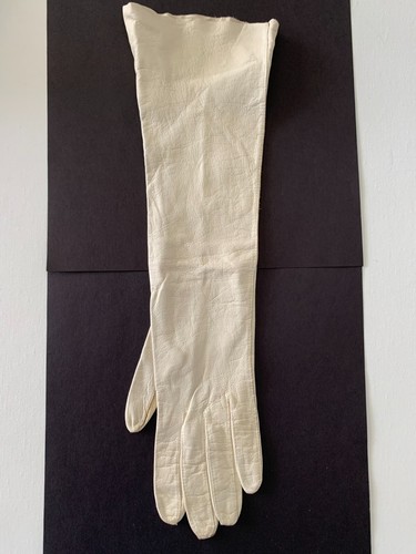 Vintage La Masheen Trefousee Kinder Leder Opernlänge Damen Handschuhe Frankreich Größe 7 - Bild 7 von 10