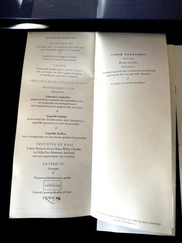 5 menu di volo vintage Northwest Airlines, 3 menu World B/C & 2 F/C: - Foto 13 di 15