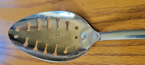 EKCO Vintage 12" Servierlöffel mit Schlitzen Edelstahl schwarz Kunststoffgriff USA - Bild 2 von 11