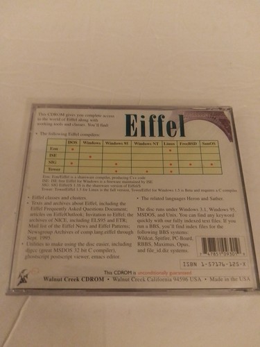 Eiffel Tools, Classes, Documents and Compilers January 1996 Edition Brand New - Picture 2 of 2