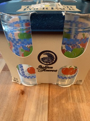 Vintage Anchor Hocking Apple Gingham Jelly Jar Drinking Glasses Set Of 4 NIB 