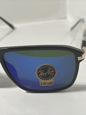 Rayban Sunglasses G15 Blue Lens Black/Gold Frame RB 2150 60*14-134