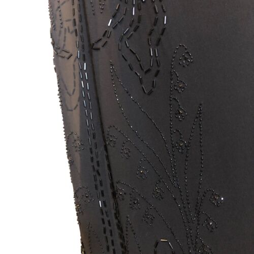 DKNY Silk Beaded Black Gown Long Dress Sleeveless Vee V-neck Size 4 Formal Lined - Picture 11 of 20
