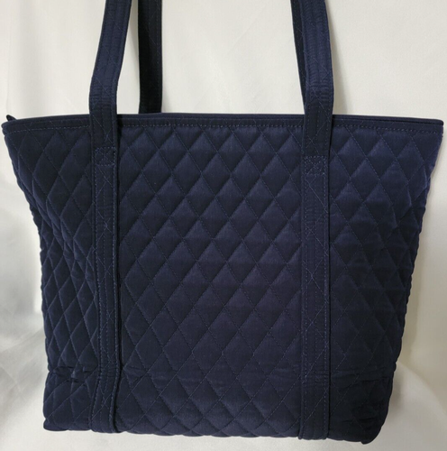 Vera Bradley kleine Vera Beuteltasche, klassische marineblaue Mikrofaser, neu mit Etikett - Bild 9 von 9