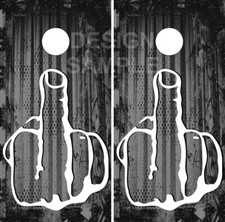 Middle Finger Cornhole Wrap Bag Toss Skin Decal Sticker