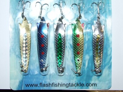 FFT  5 x 40g TOBY SLIMLINE SPINNER KÖDER MEERESSTEG BOOT MAKRELE DORSCH BARSCH HECHT