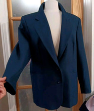 Appleseeds Blazer Suit Jacket Navy Blue 2 Button Sz 18 Lined Shoulder Pads NWoT