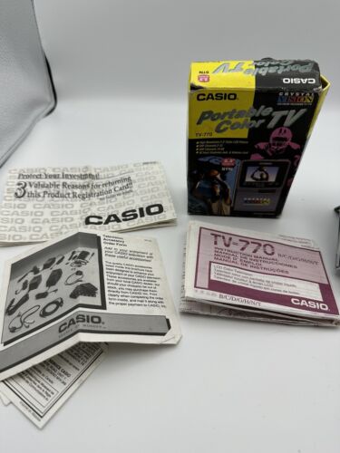 Vintage Casio Crystal Vision 2.3" LCD Portable Color TV W Box Paperwork TV-770 - 第 2/12 張圖片