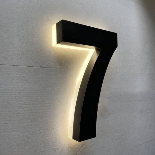 Número de casa retroiluminado, número de dirección LED número de casa, decoración de pared del hogar - Imagen 5 de 9
