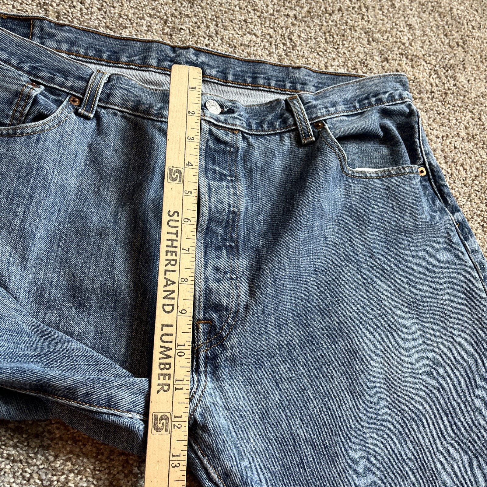 Levis 501xx Button Fly Denim Jeans Size 40x32 Actual 39 X 31 - View 8