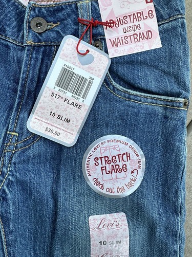 Levi’s 517 Girls Sz 10 Slim Flare Stretch Jeans NWT - Picture 4 of 10