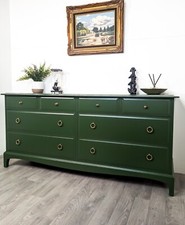 Stag Minstrel Captains Chest, Solid Wood, Eight Drawers, Green Chest of drawers