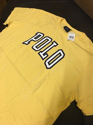 NWT Deadstock RALPH LAUREN POLO SPORT VINTAGE T SHIRT 90s Yellow 