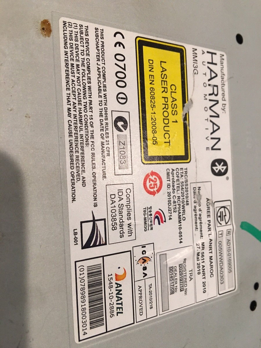 2013 - 2016 Audi A5 S5 OEM AM FM Single CD Radio MultiMedia 