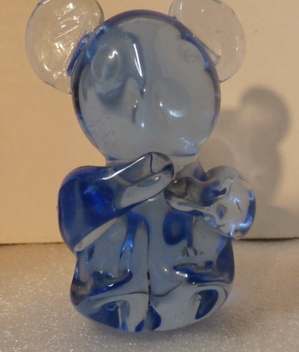 Vintage Blue Art Glass Koala Bear Figurine Paperweight 3 in. - Picture 2 of 5