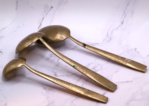 Erawan 3 Headed Elephant Siam Bronzeware Thailand Vintage 3 Pieces Utensils - Picture 3 of 9