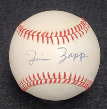 Rare JIM ZAPP Signed OAL Baseball NEGRO LEAGUE BIRMINGHAM BLACK BARONS-PSA