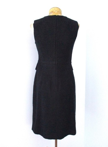 Milly New York Blue Tweedy Shift Career Dress Grommet Eyelets Satin Lining 6 - Picture 5 of 8