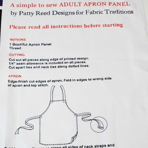 Patty Reed Misses BOOTIFUL Halloween Apron Cotton Fabric Panel (2004) - Picture 2 of 3