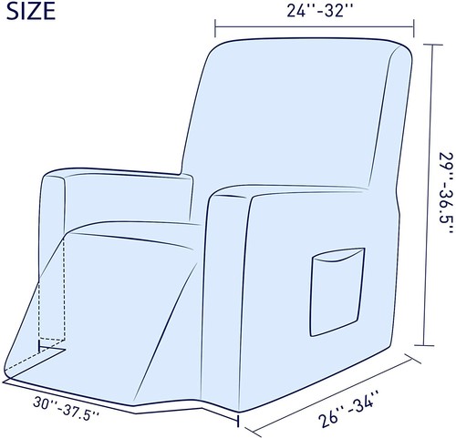 Subrtex Recliner Stretch Sofa Slipcover Cover Furniture Protector Couch Covers - Picture 126 of 130