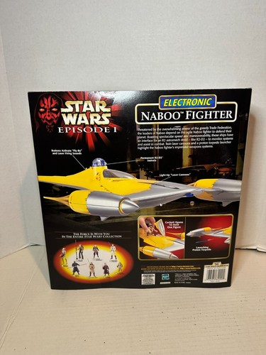 Hasbro Star Wars Episode 1 Electronic Naboo Fighter Spaceship Toy Yellow & Gray - Picture 2 of 3